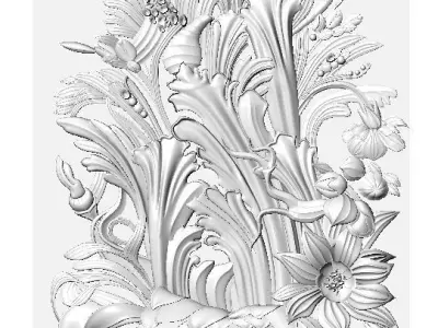 panel bouquet of flowers      3D model