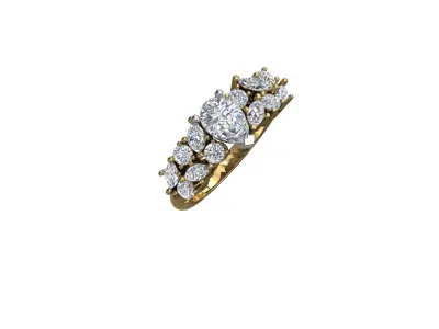 Jewellery ring  diamond  3D print model