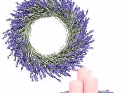 Lavender decor set 1 3D model