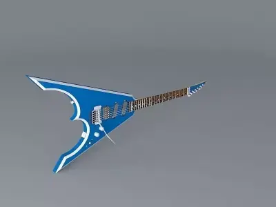 A strange V style guitar Free 3D model