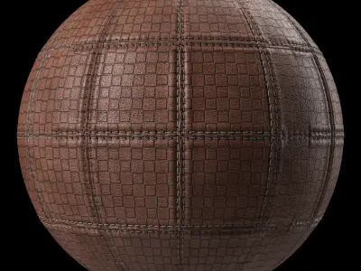 Leather Materials 33- Stitched Leather By Sbsar  Texture