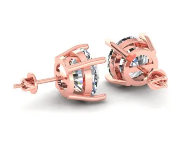 Women Diamond Earrings 3D print model 11
