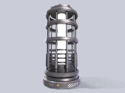Sci fi lamp Low-poly 3D model