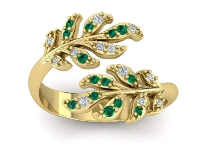 Leaf Cluster Ring 3D print model