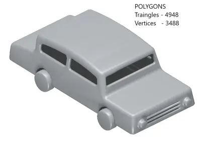 Games Cartoon Car Toy Low-poly 3D model