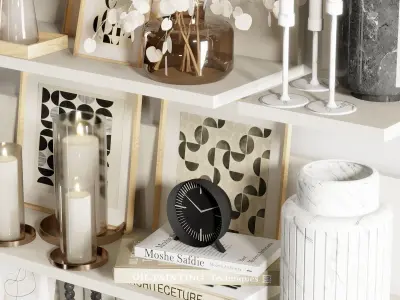 Decorative set 1 shelf 3D model