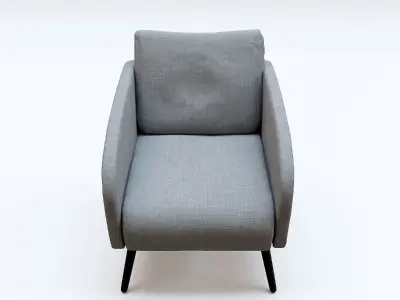Gray Fabric Armchair 3D model