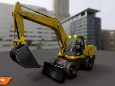 Excavator-construction vehicle 3D model