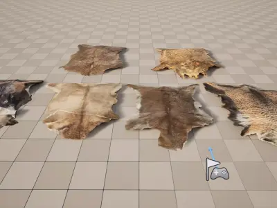 animal pelts volume one Unreal and Unity  Low-poly 3D model
