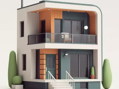 Tiny Minimalist House 3D model
