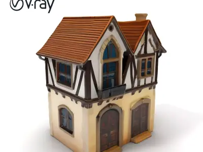Medieval House Model Pack with Detailed Architecture Low-poly 3D model