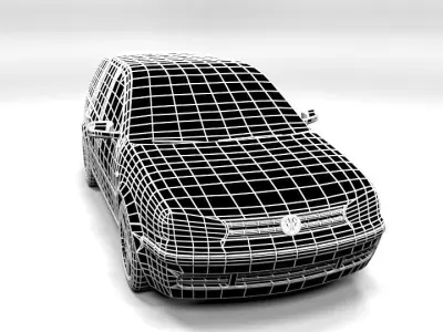 VW GOLF 4 VARIANT LOWPOLY Low-poly 3D model