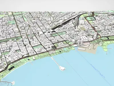 Cityscape Baku Azerbaijan 3D model