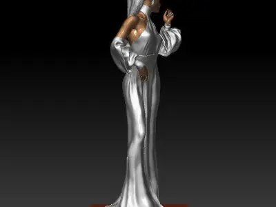 Girl in a long dress 3D print model