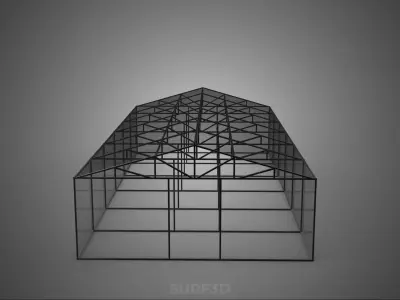 GREENHOUSE HOTHOUSE GLASSHOUSE PLANT FARM CULTIVATION GARDENING 3D model
