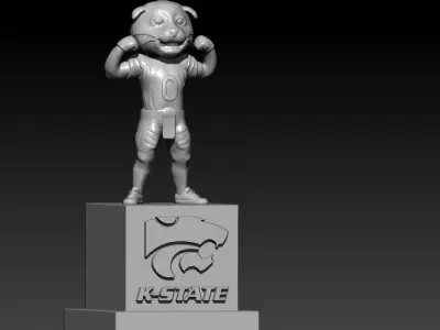 KANSAS STATE WILDCATS FOOTBALL MASCOT STATUE - DECOR 3D print model