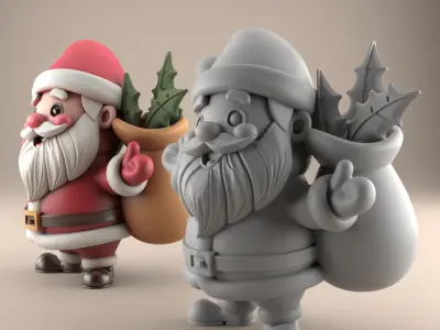 3D Cute Santa Figure for Desk Decor and Gifts 3D print model