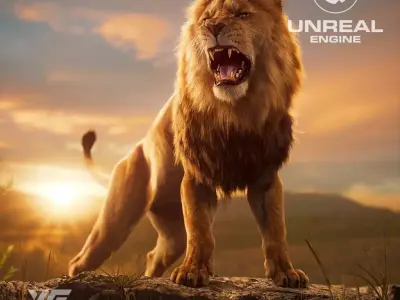 Male Lion  UE Character Asset 3D model