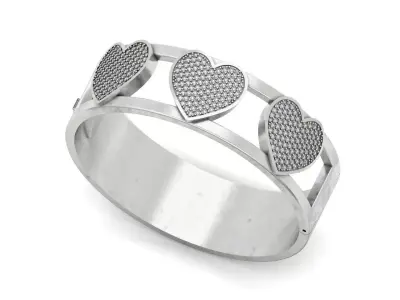  Hollow Heart Bangle Bracelet for Woman 1195 3D print model