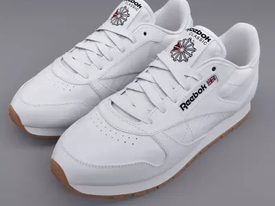 Reebok Classic Leather White Gum PBR 3D model