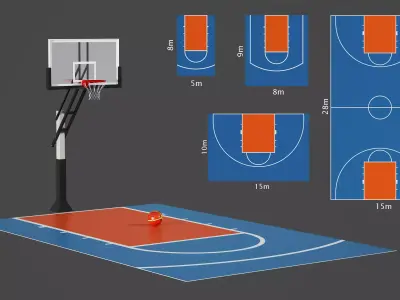 Outdoor basketball hoop 3D model