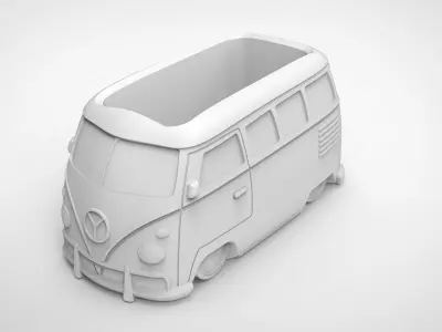 Retro van pattern vase 3D print model