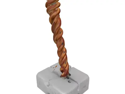 Abstract Growth Concrete Sculpture Low-poly 3D model