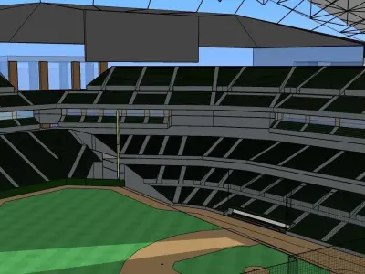 Globe Life Field - Roof Closed 3D model