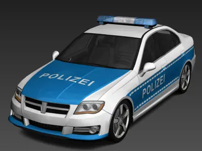 Generic Police Cars Low-poly 3D model