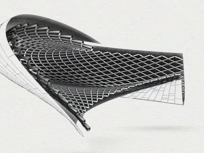 Parametric Facade Design in Grasshopper Rhino 3d model Download 3D model