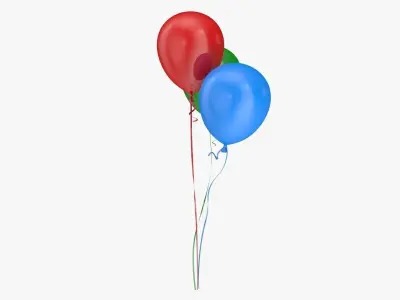 Colorful Balloons Low-poly 3D model