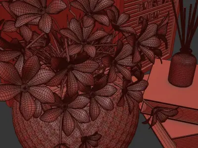 black and gold decorative set 3D model