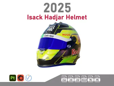 F1 Isack Hadjar Helmet 2025 3D model