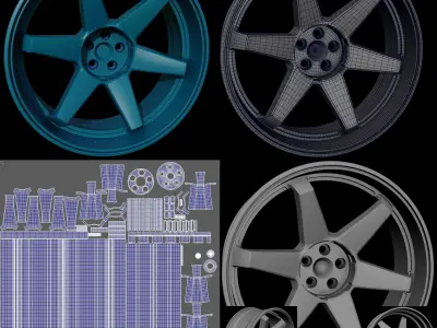 3D rim models for cars 3D model
