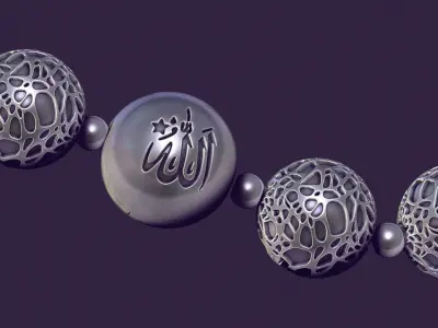 Muslim rosary Tasbih beads for casting in silver 3D print model