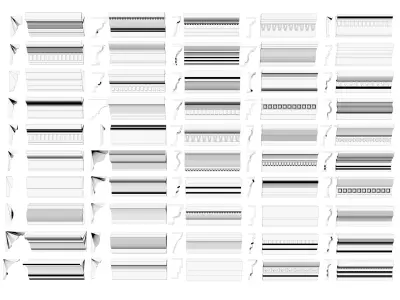 Classical molding profile sweeps collection 3D model