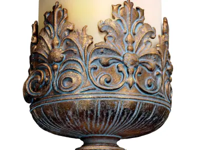 Bronze Rustic Candle Holder Antique Candlestick in Classic Style 3D model