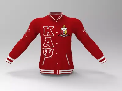 Kappa Alpha Psi Baseball jacket Rigged Unity Unreal Low-poly 3D model
