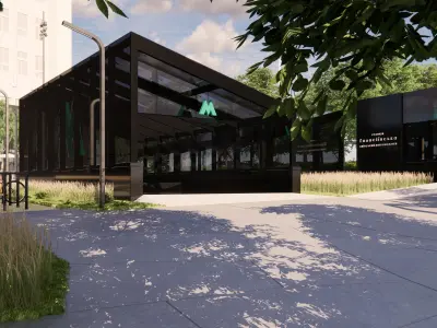 Subway Station Entrance with Elevator in Kyiv 3D model