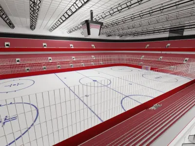 Ice Hockey Stadium Low-poly 3D model