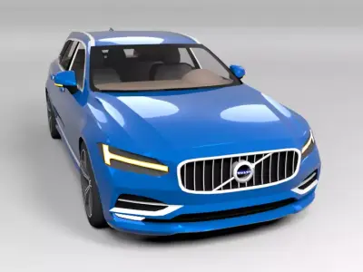 VOLVO V90 LOWPOLY Low-poly 3D model