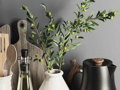 kitchen accessories 01-Olive set 3D model