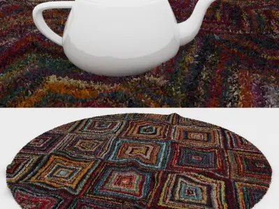 Round Rug Set 13 3D model
