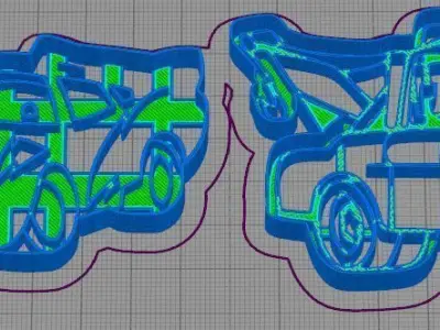 Cars Rayo MacQueen and Mate Cookie Cutter Set 3D print model