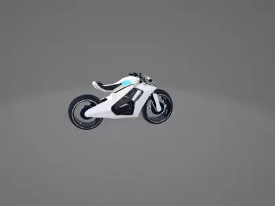 Futuristic White Motorcycle 3D model