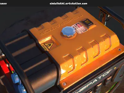 Used Gas portable generator Low-poly 3D model