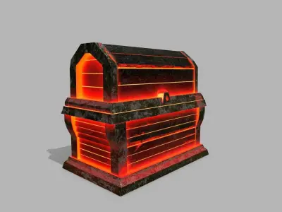 Chest treasure Low-poly 3D model
