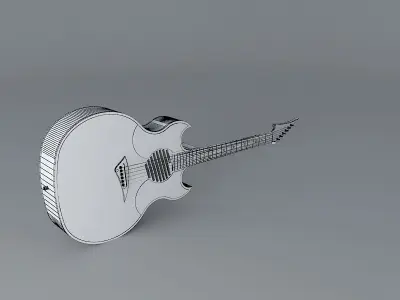 Modern acoustic guitar Free 3D model