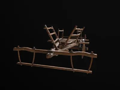 Ox Cart Low-poly 3D model
