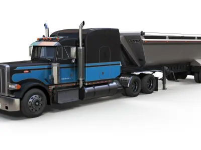 Peterbilt 379 dump trailer Low-poly 3D model